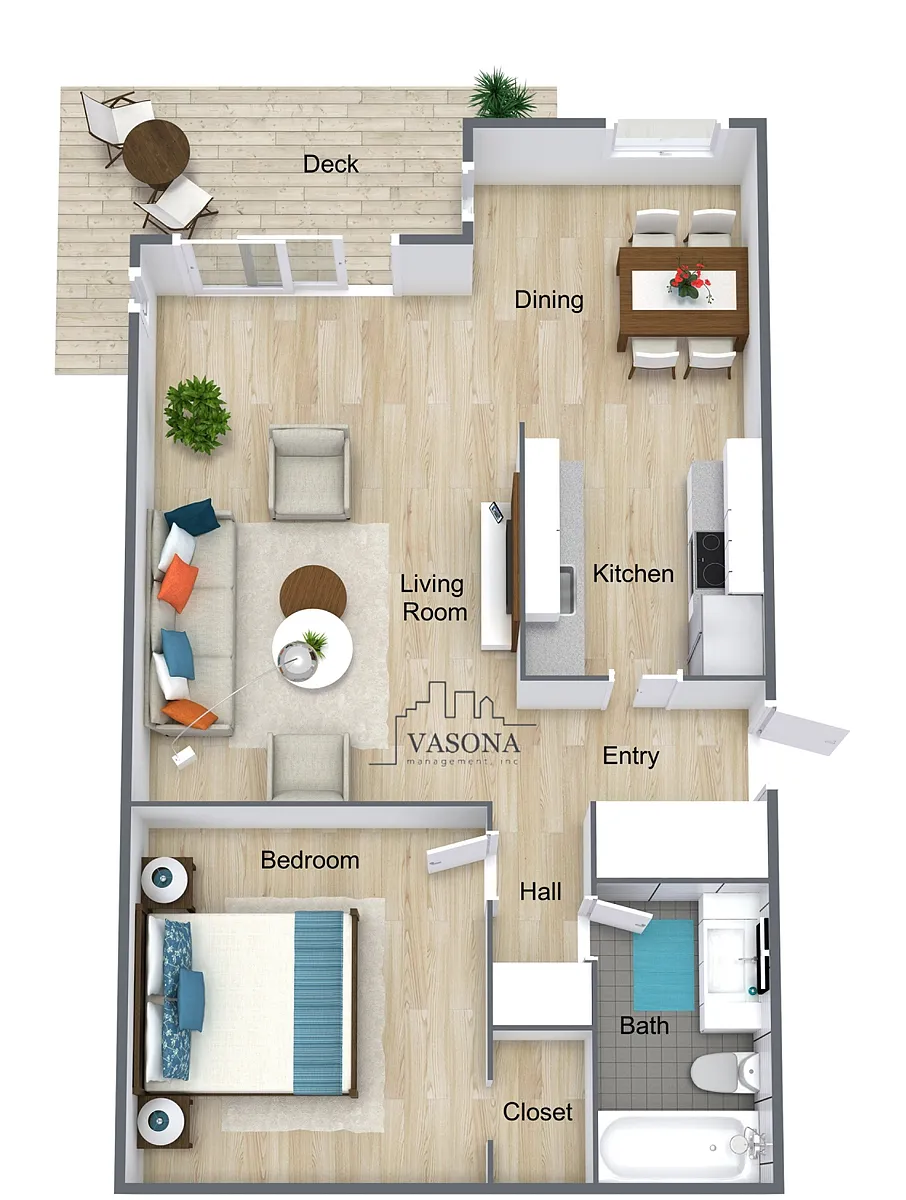 Floor plan 1 Bedroom Type A