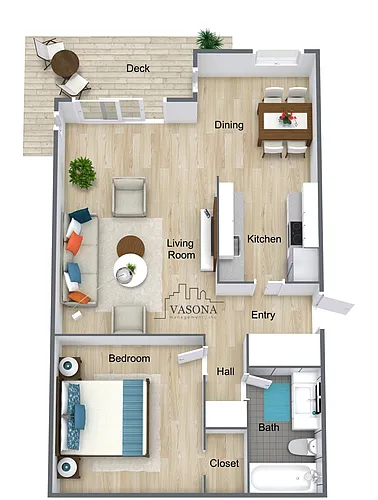 Floor plan 1 Bedroom Type A