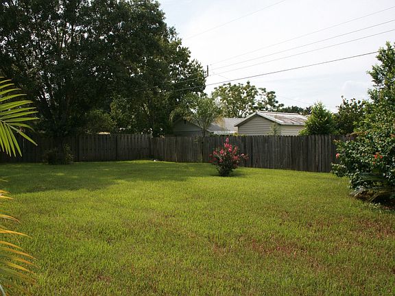 Large backyard with shed