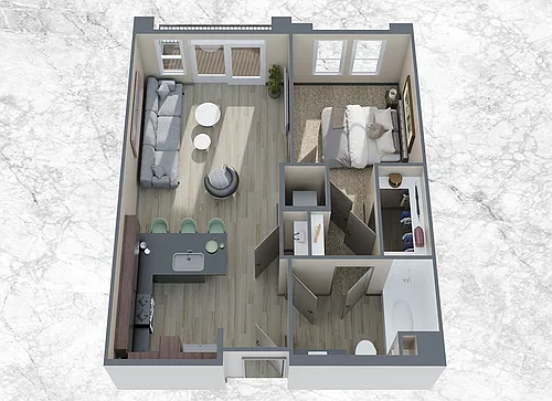 Floor plan 1X1 A1