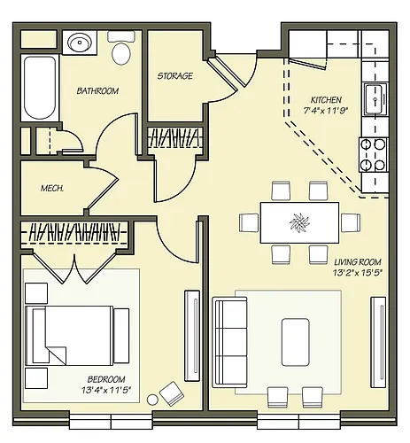 Floor plan 1 BEDROOM