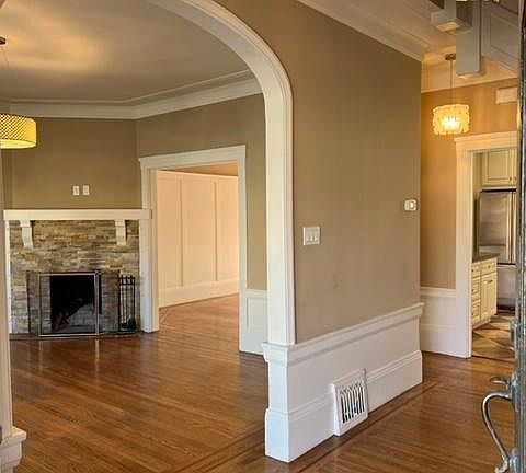 Front door to living room.
