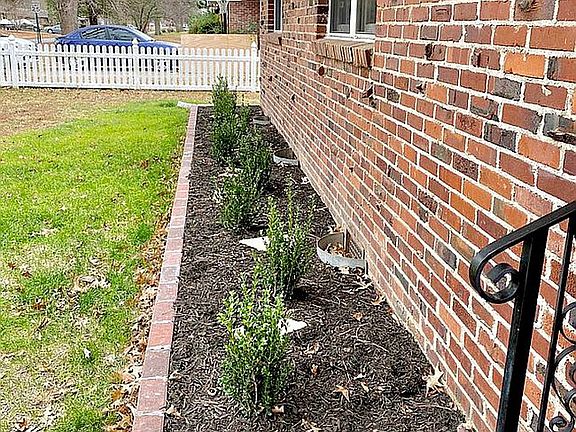 Garden bed front of house
