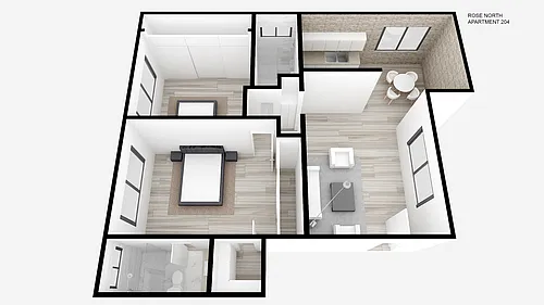 Floor plan Two Bed ~ Two Bath
