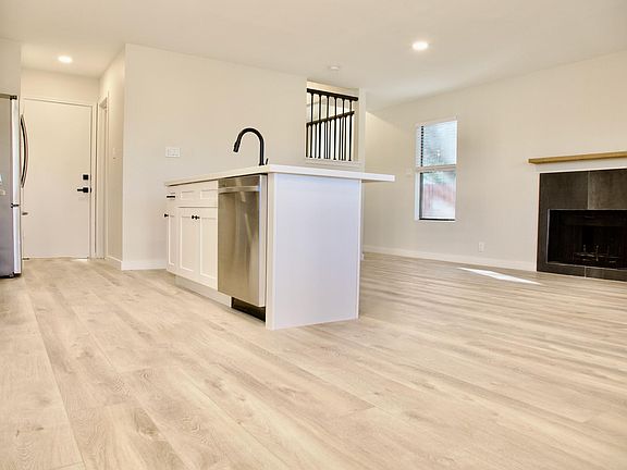 Open living and dining area