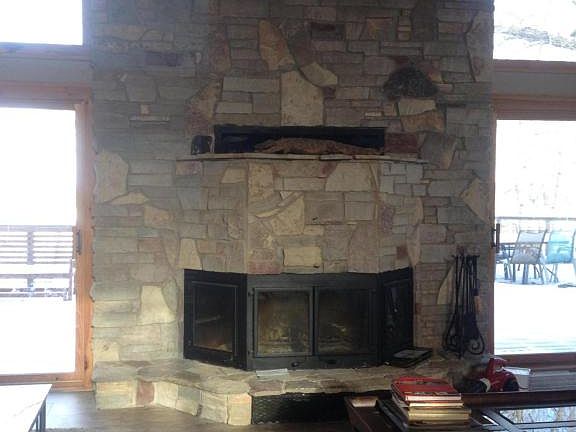 Beautiful stone fireplace