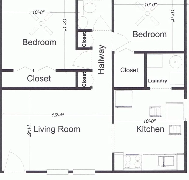 Floor Plan with you own washer / dryer room off kitchen.