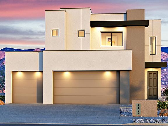 Modern Elevation with 3rd car garage