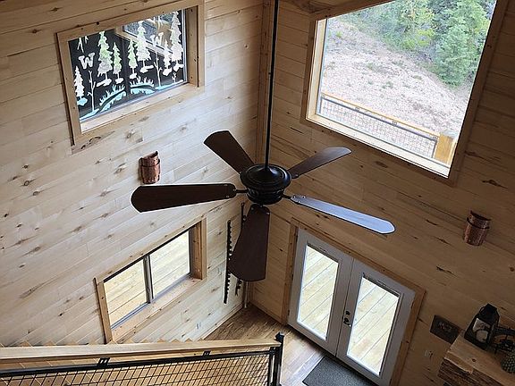 Looking down from loft area