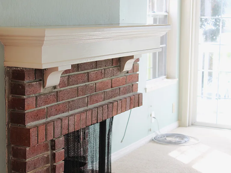 Gas fireplace in living room