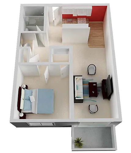 Floor plan 1 Bed/ 1.0 Bath