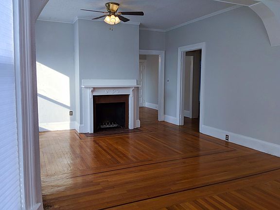 Living room. Fireplace is inoperable.