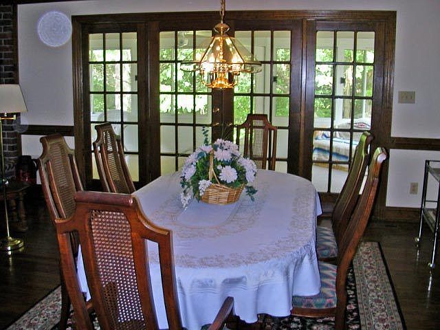 dining room over looking sunroom