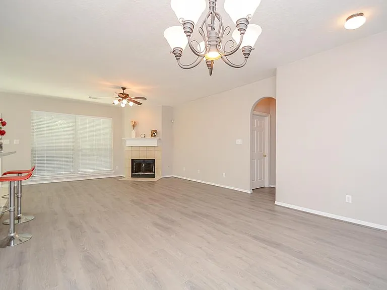 Family room with cozy fireplace