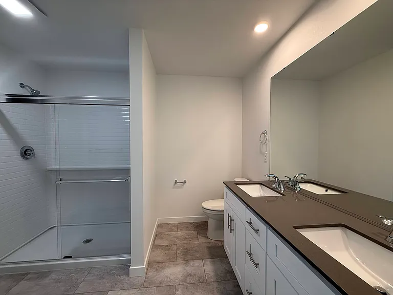 Primary bathroom with double sink