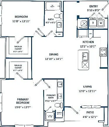 B1 | 2 bed 2 bath | 1301 sq ft B1 | 2 bed 2 bath | 1301 sq ft