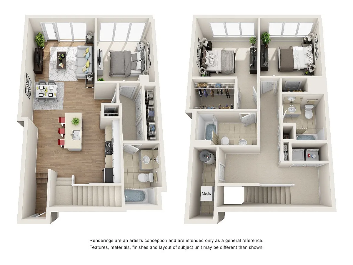Floor plan 3 bedroom, 3 bath