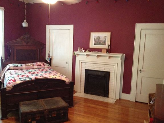 Bedroom with fireplace
