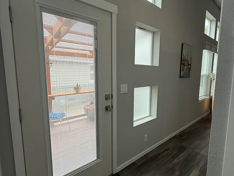 hallway with patio door