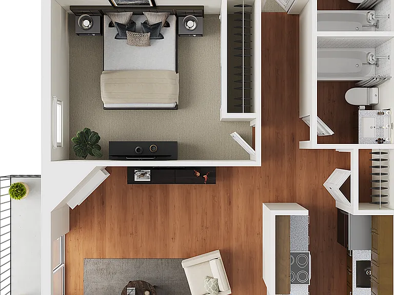 2 BR x 2 BA - A Floorplan - Classic 2 BR x 2 BA - A Floorplan - Classic