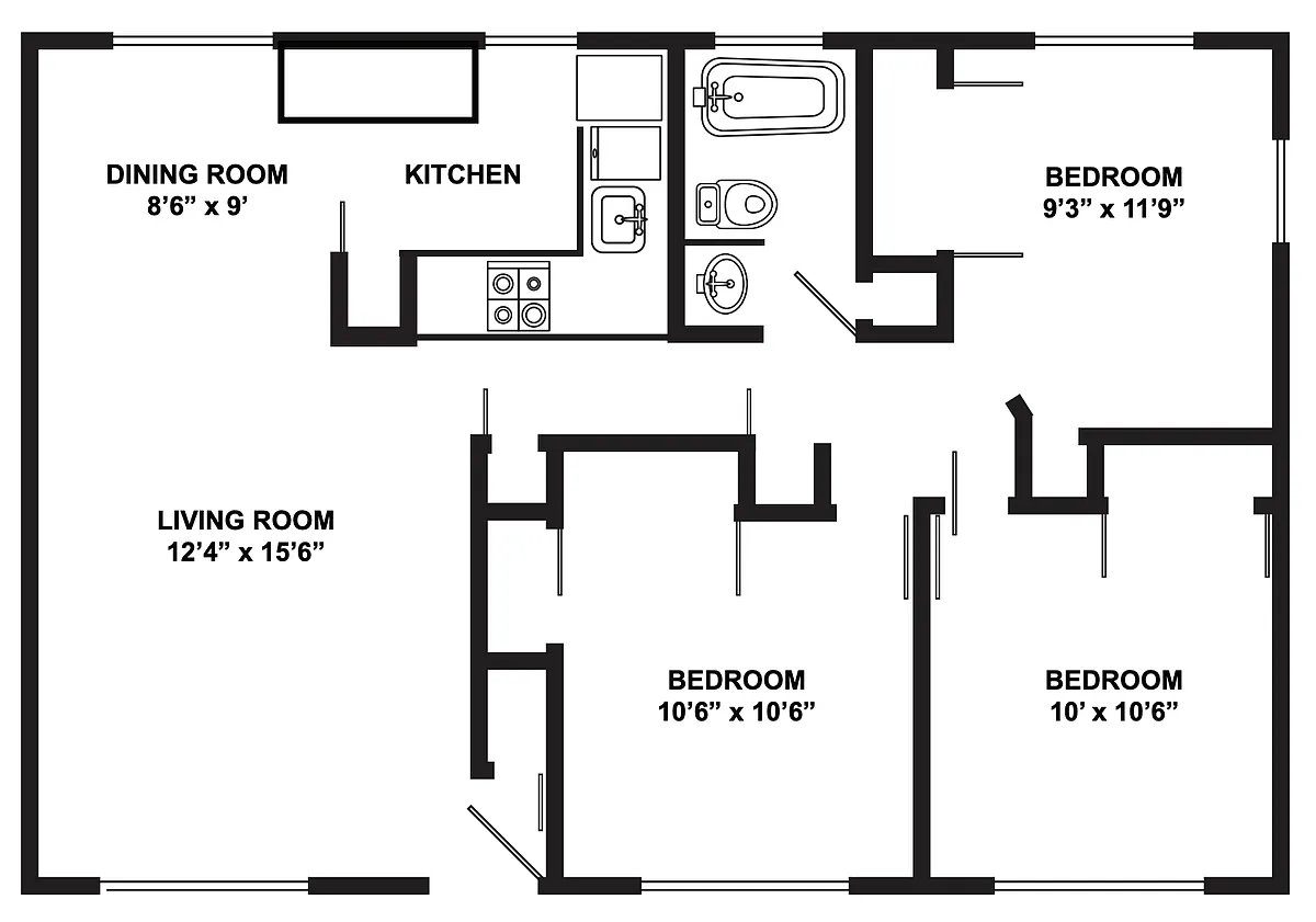 Floor plan Three Bedroom