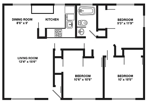 Floor plan Three Bedroom