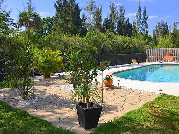 Pool area with natural stones