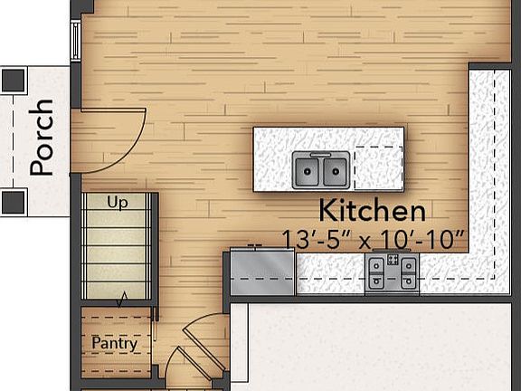 First Floor w Fireplace