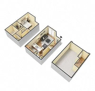 Floor plan 1x1 TH "A" Everett