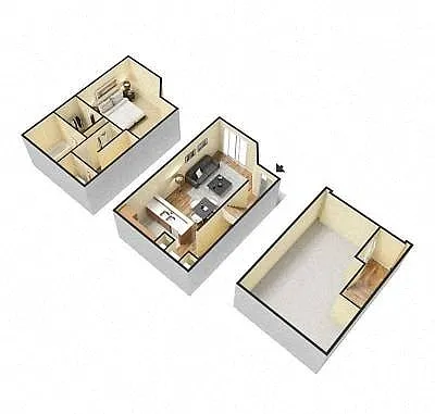 Floor plan 1x1 TH "A" Everett