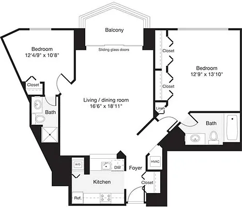 Floor plan 2 Bedrooms B
