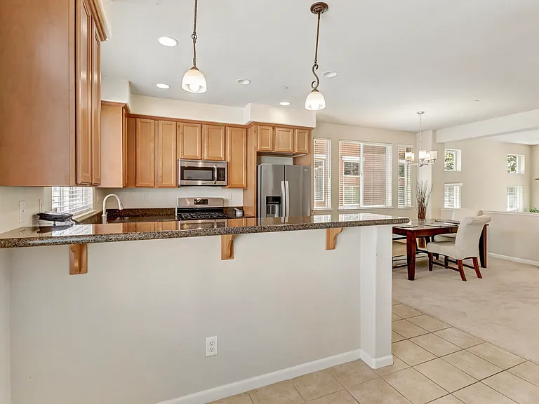View from Breakfast Nook towards Kitchen and Dining Area