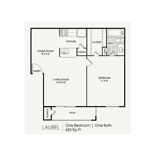 Floor plan 1 bedroom 1 bathroom