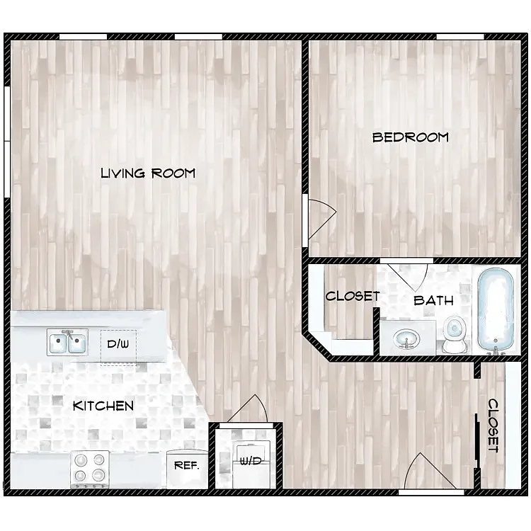 Floor plan RAIL1x1B