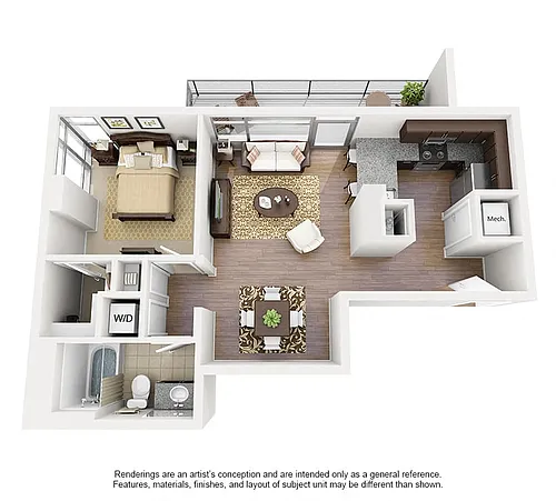 Floor plan 1 Bed/1 Bath-A11
