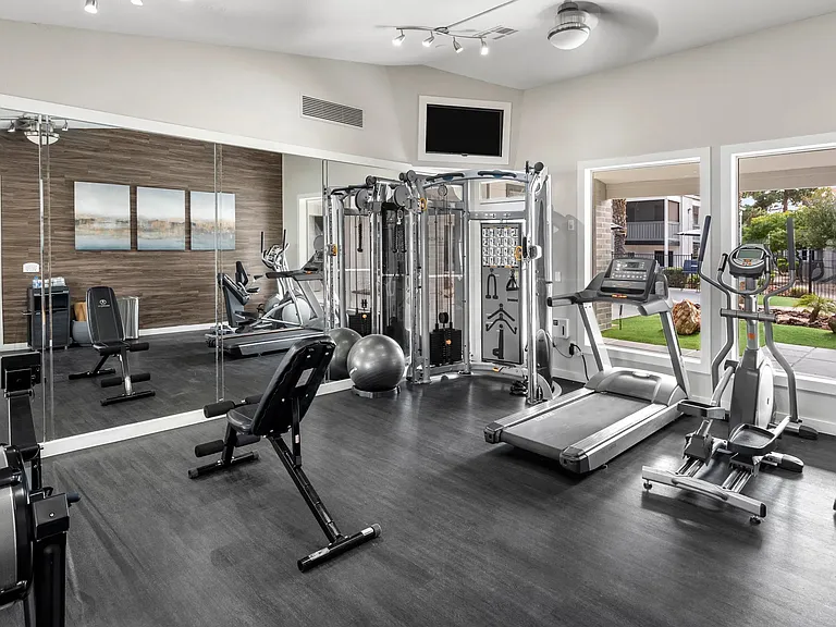 Discover an immaculate 24-hour fitness haven, where an array of cardio and weight training equipment beckons at any hour, eliminating the need for costly gym fees. Your fitness journey begins at home!