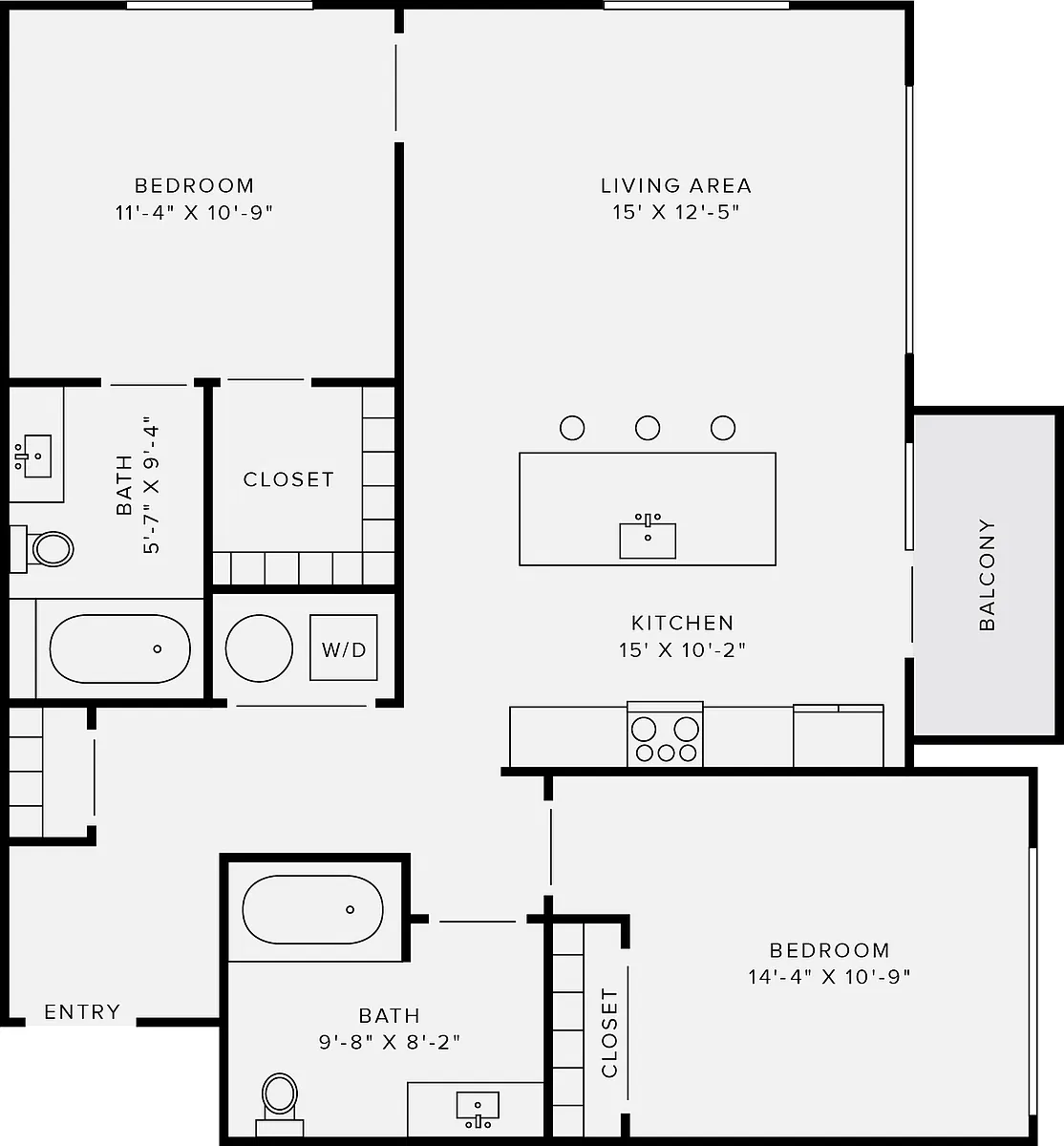 Floor plan 2B Style A