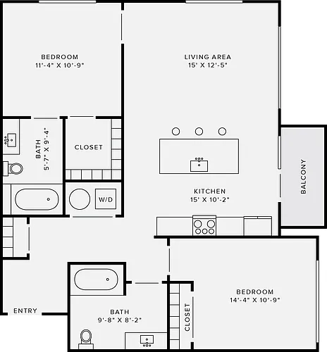 Floor plan 2B Style A