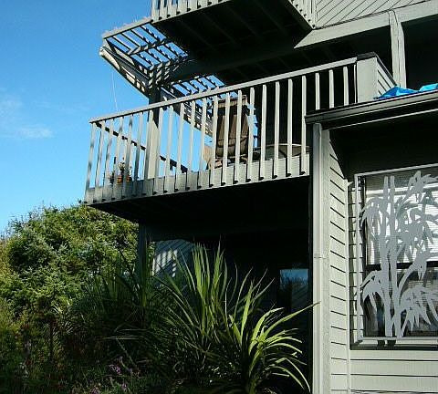 southwest corner w/ dining and master suite decks