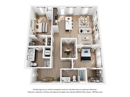 Floor plan 2 Bedroom D3
