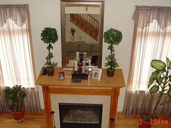 fireplace with extra large windows