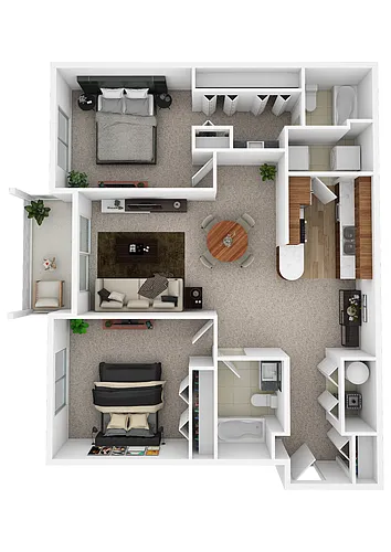 Floor plan 2 Bedrooms / 2 Bathrooms