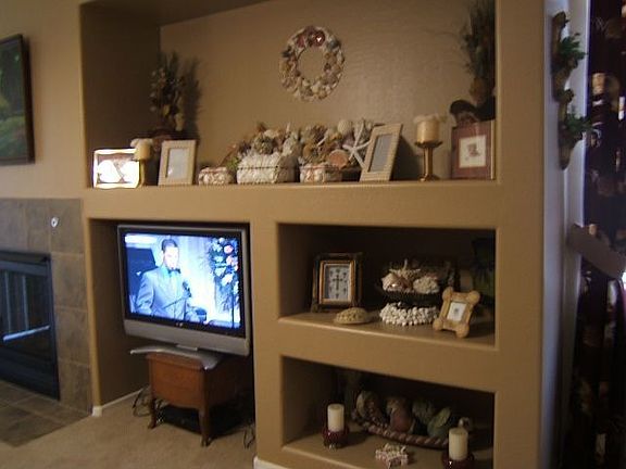 family room has built in entertainment niche 