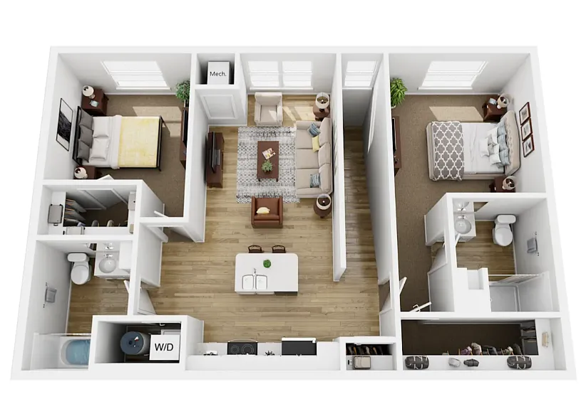 Floor plan 2 Bedroom - F
