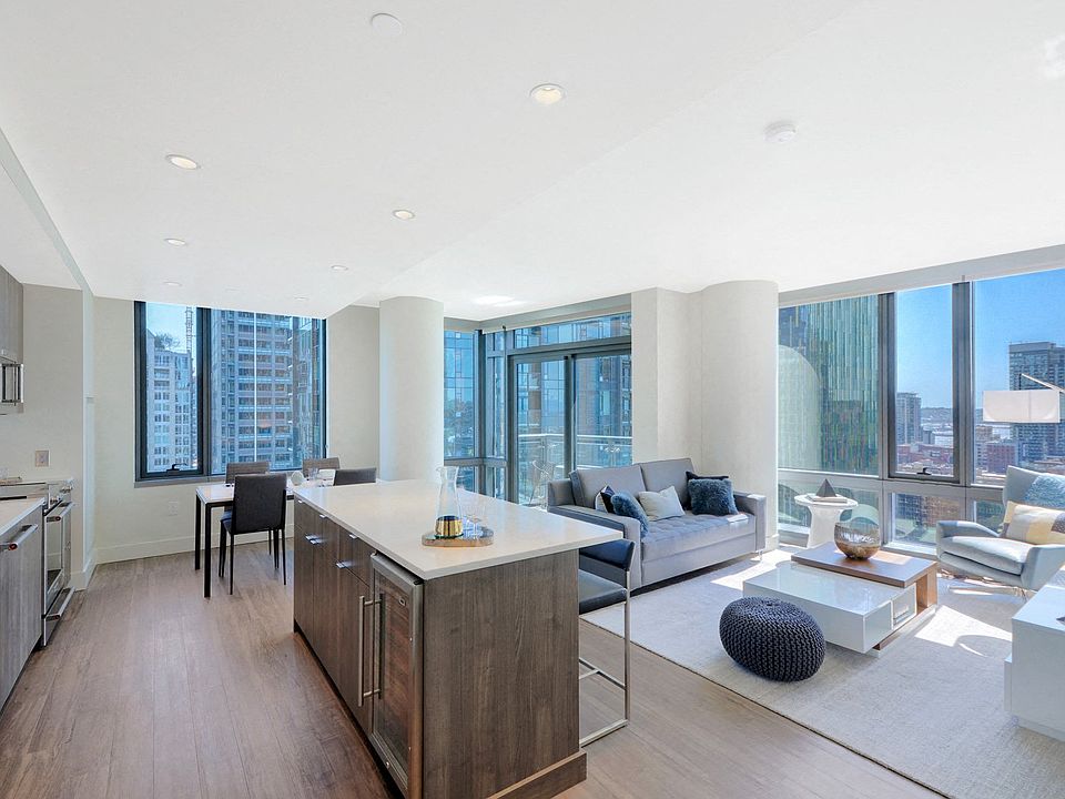 Floor-to-ceiling windows and balconies in select apartment homes