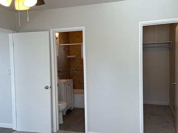 Walk in closet and bathroom off of bedroom