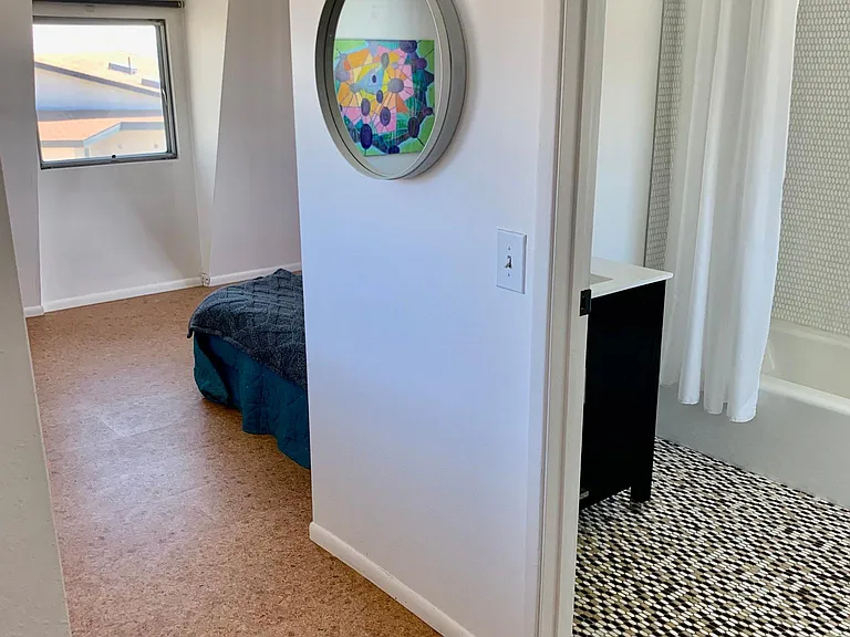 Upstairs studio hallway pass bathroom