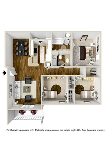 Floor plan THREE BEDROOM