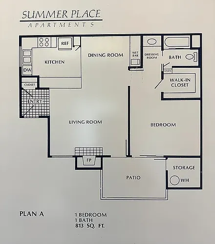 Floor plan Upstairs 1 BD 1 BA Washer Dryer