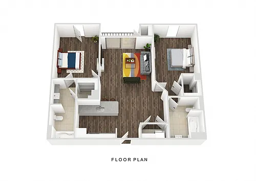 Floor plan Two Bedroom Two Bath